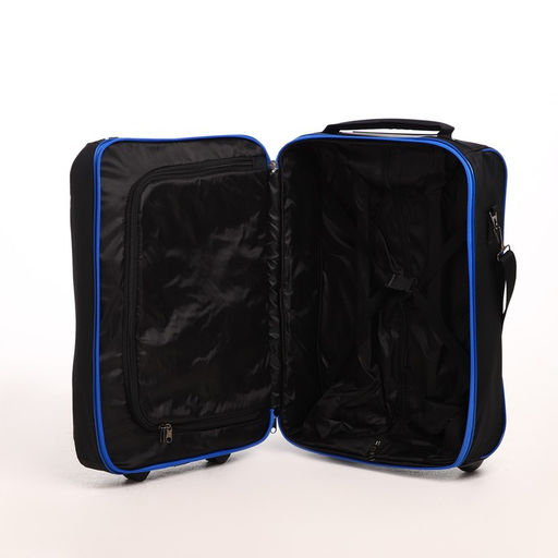 Чемодан детский 32 л (S), Sacvoyage, отдел на молнии, чёрный, синий