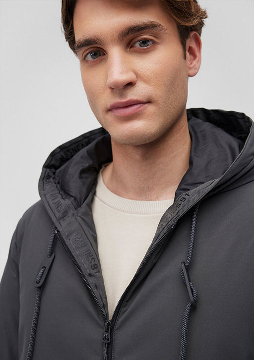 Kapusonlu Antrasit Sisme Mont - Mavi фото 5