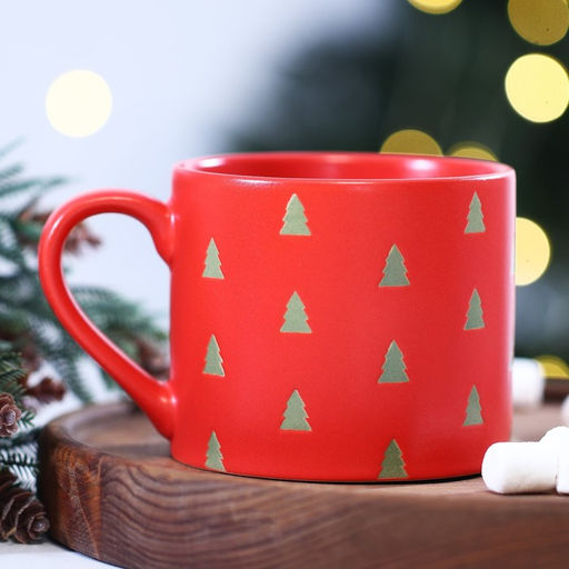 Кружка керамическая новогодняя Дорого внимание Новогодняя сказка, 320 мл, красная фото 4