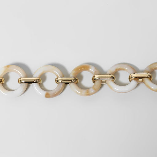 Цепочка для сумки, пластиковая, d=28×16 мм, 59 см, цвет светлый агат, золотой