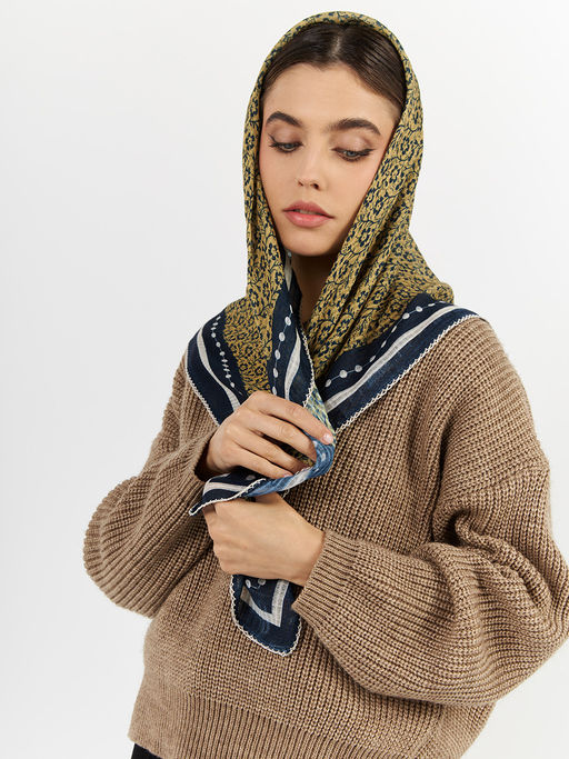 Большой, мягкий, тонкий и очень нежный двусторонний платок с рисунком - Tantino фото 6