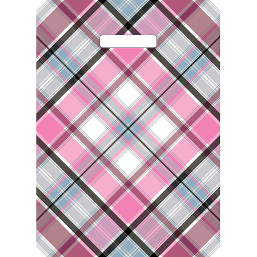 Пакет с вырубной ручкой 29х40 (35) Шотландка 50 шт/уп