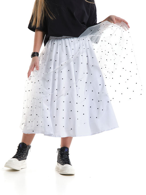 Юбка пачка длинная из фатина 22-7608 черный/зол. звезды - Mini maxi фото 13