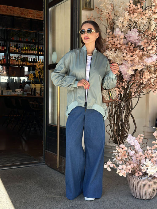 Бомбер AURA 7046-164 небесно-голубой