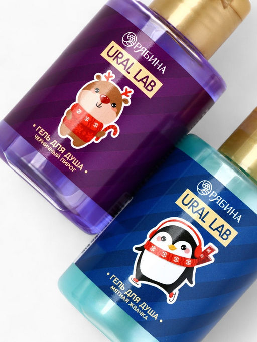 Новогодний подарочный набор косметики Gift for you: гель для душа 2 шт. ? 100 мл, мочалка для тела, URAL LAB фото 6