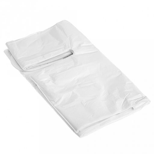 Фартук одноразовый "Эконом" 68х110см, полиэтилен, 6мкм, водонепроницаемый, антистатические свойства, белый, в упаковке 100шт, "Elegreen", ТУ 2.29.10-013-33186646-2020 (Россия)