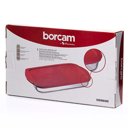 Боркам (Borcam) Форма стеклянная жаропрочная 2л, 34х19х5см, прямоугольная, пластмассовая крышка, с ручками, цветная, цветная коробка, Pasabahce (Турция) - Домашняя мода фото 3