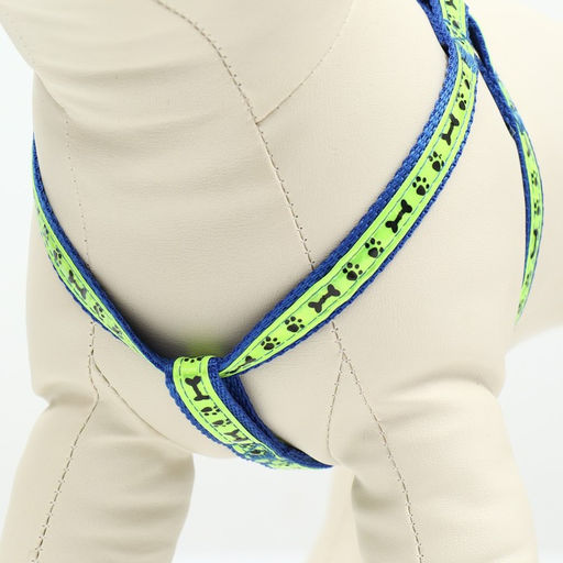 Комплект Косточки и лапки светоотражающий, поводок 120 х 1,5 см, ОГ 36-52 см, синий - Пижон фото 3