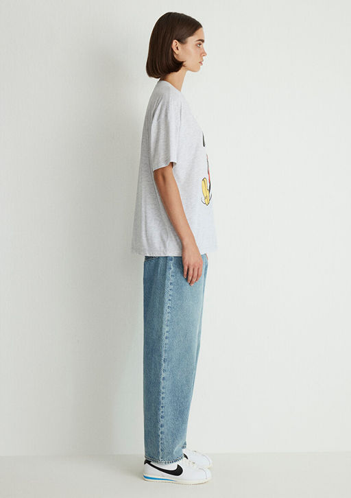 Mickey Mouse Bask?l? Gri Tisort - Mavi фото 5