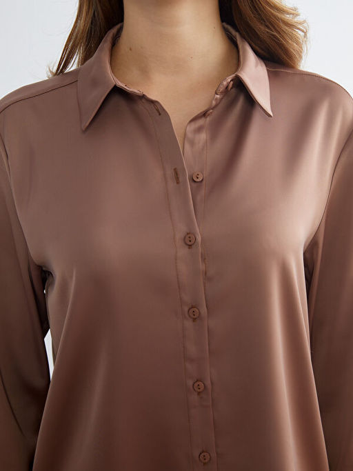 Oversize Saten Kad?n G?mlek