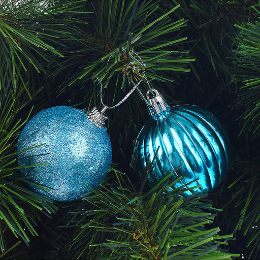 Набор новогодних украшений "Праздничное настроение-5" голубой, (20шт.) в коробке