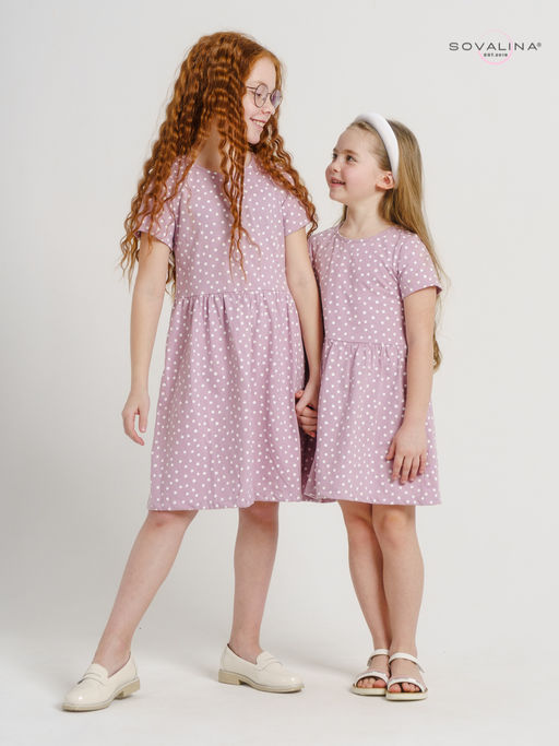 Платье Лето горох розовый - Sovalina фото 12