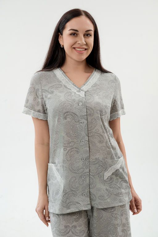 Пижама женская из кулирки Ворожея серый - Амадэль фото 7