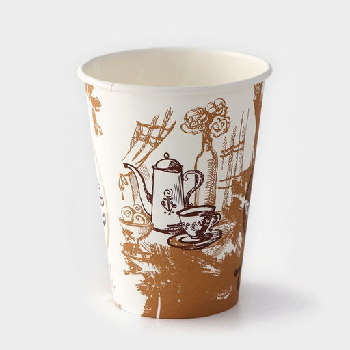 Цена за 50 шт. Стакан бумажный одноразовый «Чай-кофе», 350 мл, 50 шт/уп