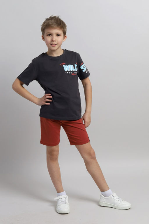 CRB wear / CSKB 90246-48-402 Комплект для мальчика (футболка, шорты),темно-серый/Ex.Cherubino