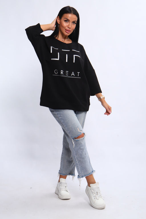 Свитшот 375702 оверсайз трикотажный