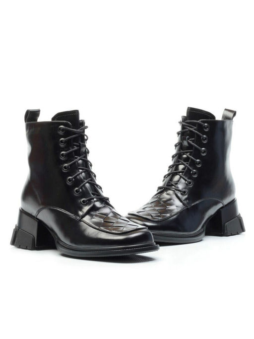 01-CYY11-1 BLACK Ботинки демисезонные женские (натуральная кожа, байка)