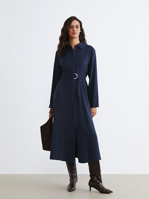 Beli Kemerli G?mlek Elbise