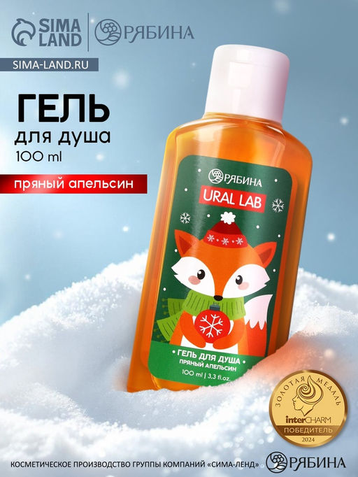 Цена за 2 шт. Гель для душа новогодний, аромат: пряный апельсин, 100 мл, Ural Lab фото 11