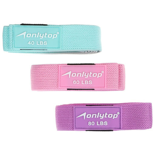 Набор из 3 петель для фитнеса ONLYTOP: нагрузка 18, 27, 36 кг, 204×4 см
