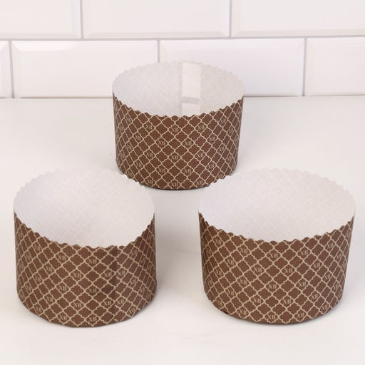 Цена за 1400 шт. Форма для выпечки кулича бумажная ХВ Золотое, одноразовые, 13.4?9 см, коричневые