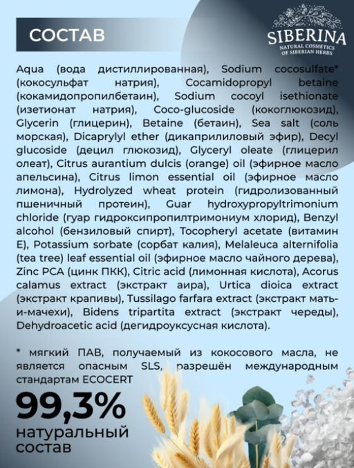 Шампунь с цинком “Мягкое очищение и профилактика перхоти”