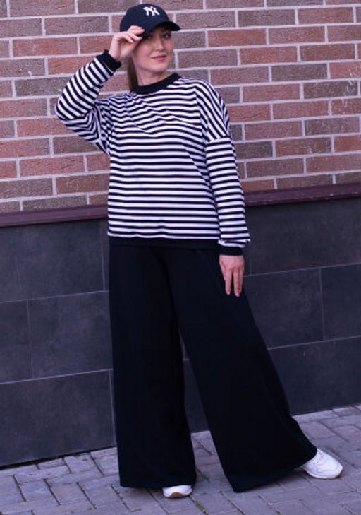 Свитшот полоска с черным, тельняшка, футер 2хнитка петля, пенье