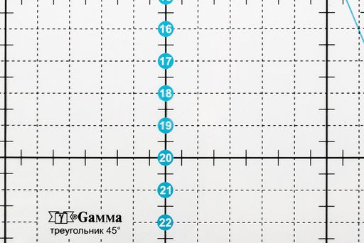 Gamma QRL-08 Линейка для пэчворка 24 см х 20 см в пакете треугольник 45, пластик