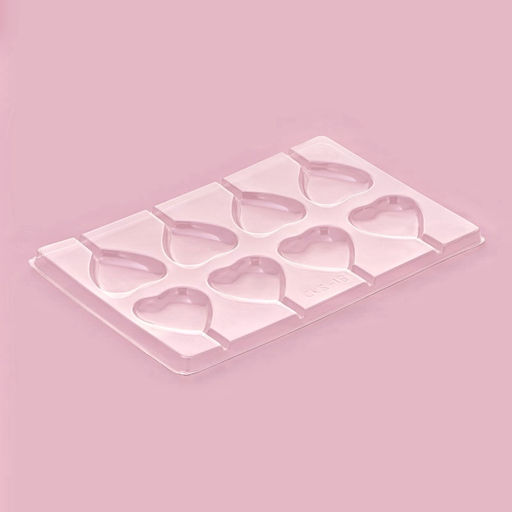 Форма для шоколада и конфет Сердце, 27.2?18.2 см, 8 ячеек, прозрачная