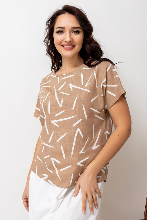 Блузка ТБ-97л беж-геометрия - Took a look фото 2