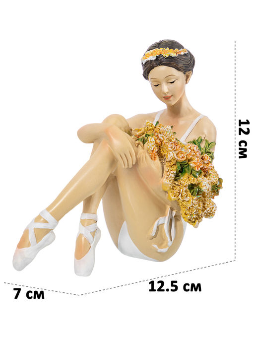 Статуэтка 12,5*7*12 см Балерина с цветами в белом - Elan gallery фото 19
