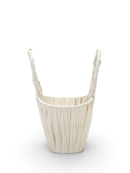 Корзина плетёная для хранения, 16×19×10 см, ручка h=6 см, пластиковая, белая, Greengo