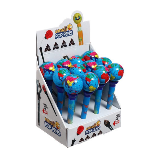 Цена за 12 шт. Ручка - прикол шариковая спиннер, «Глобус», МИКС