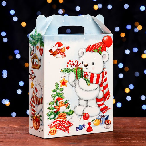 Цена за 5 шт. Подарочная коробка Белоснежный ,ПОДАРОК 17 х 6,8 х 20,8 см - Simaland фото 7