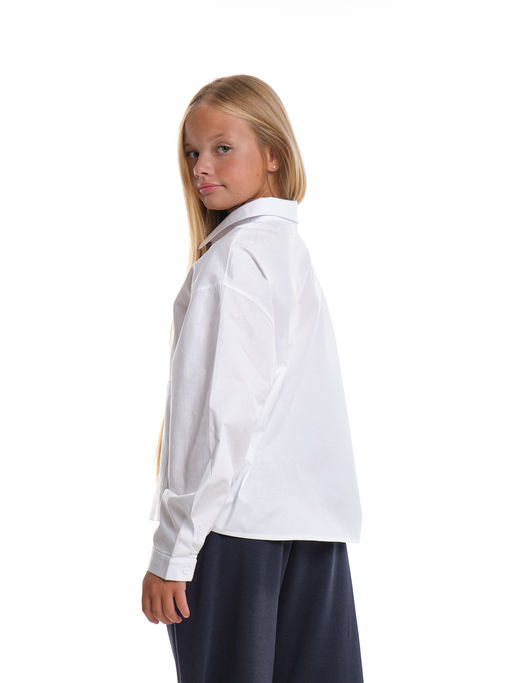 Рубашка белая для девочки в школу 22-7663 белый - Mini maxi фото 8