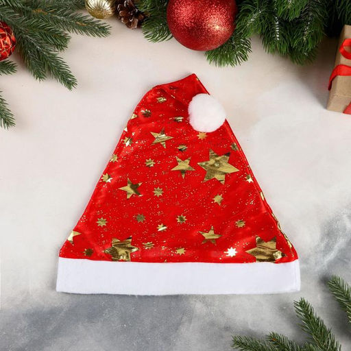 Колпак новогодний «Звёзды», 40×27 см, красный