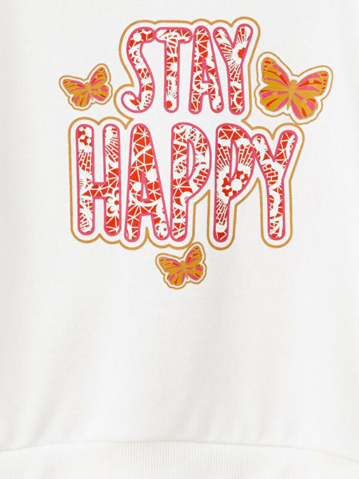 Bisiklet Yaka K?z ?ocuk Kal?n Sweatshirt