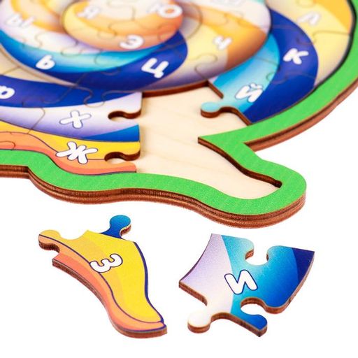 Пазл с алфавитом Улитка - Лесная мастерская фото 6