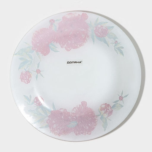 Тарелка стеклянная десертная Доляна Пионы, d=20 см фото 7