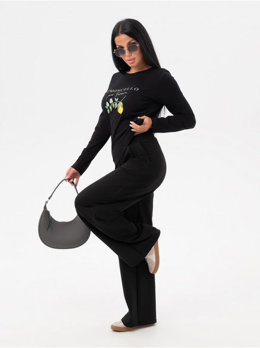 Лонгслив Лимон женский черный - София фото 6