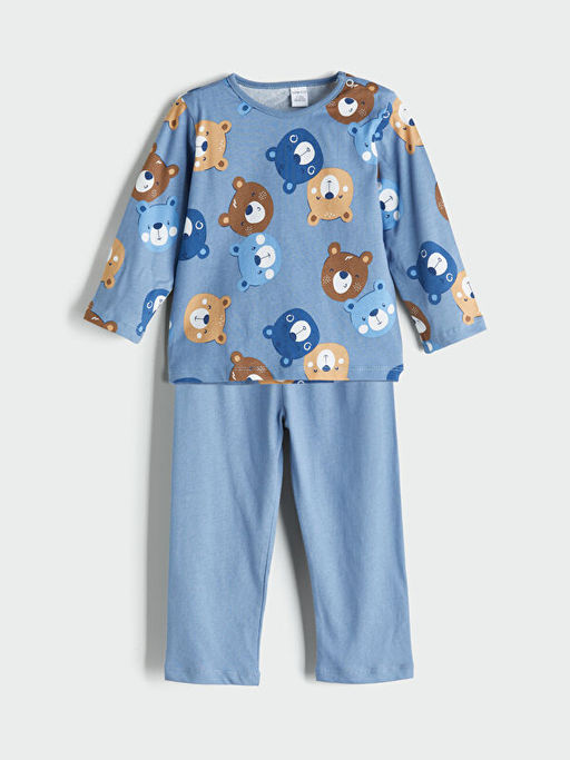 Ay? Bask?l? Erkek ?ocuk Pijama Tak?m?