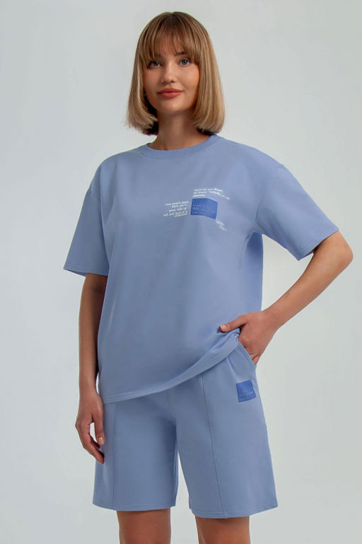 Арт. 2367 Костюм женский с шортами 42-50 (4 шт) Цвет:верх-сиреневый,низ-сиреневый
