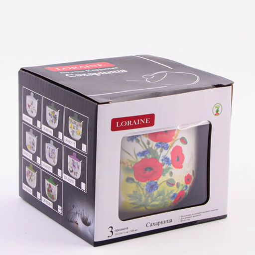 60281 Сахарница 3пр 520мл Цветущие Маки доломит LR (х36) - Mayer&boch фото 3