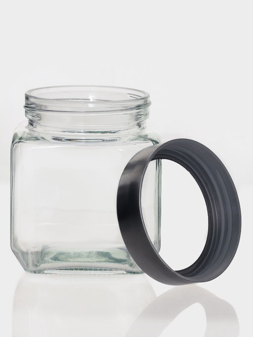 Банка для сыпучих Доляна «Призма», 500 мл, 9×10.5 см, с металлической крышкой, стекло, прозрачная