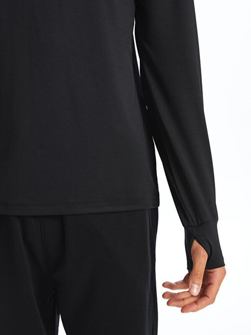 Dik Yaka Uzun Kollu Erkek Spor Ti??rt