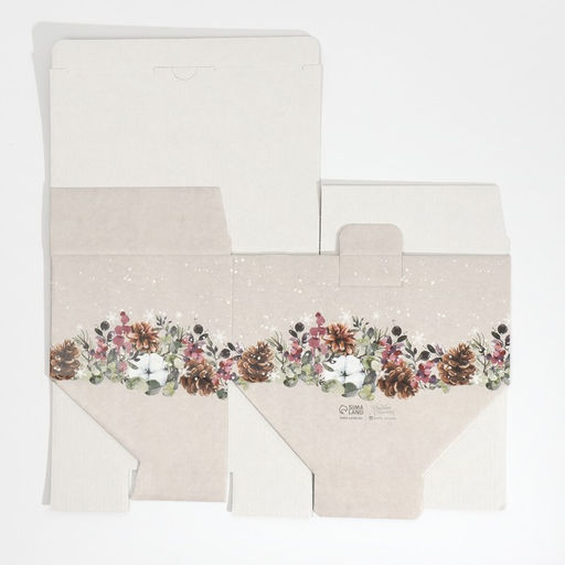 Цена за 2 шт. Коробка подарочная новогодняя складная Новогодняя акварель, 22?15?10 см, Новый год