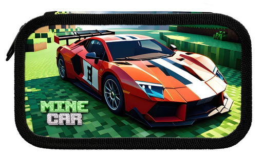 Пенал 2 отд. 190*105мм, Schoolformat "MineCar" (ПК2-МКР, 257450) ламинация