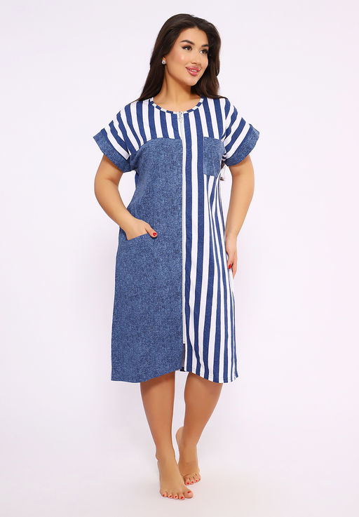 521 Халат на молнии - Полоска