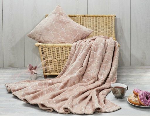 Покрывало-плед Пыльная роза фланель 150*200 см. - Лен поволжья фото 2