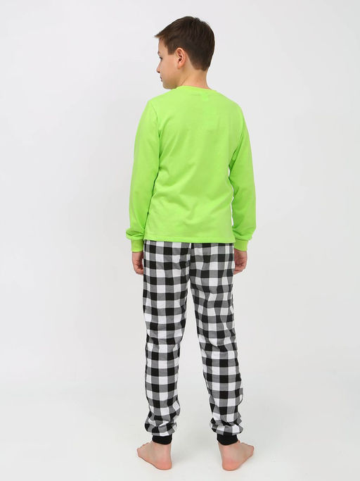 Пижама для мальчика 92228 салатовый/черная клетка 870 Lets go - Let's go фото 18